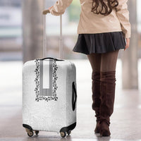 Philippines Polynesian Floral Pattern Luggage Cover With Barong Tagalog White Style