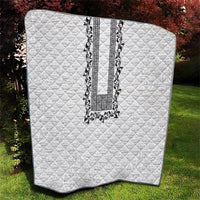 Philippines Polynesian Floral Pattern Quilt With Barong Tagalog White Style LT03 - Polynesian Pride