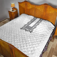 Philippines Polynesian Floral Pattern Quilt With Barong Tagalog White Style LT03 - Polynesian Pride