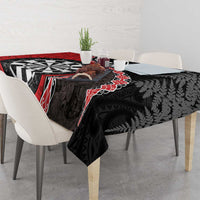 Personalised New Zealand Darts Tablecloth Koru Tribal Tattoo and Silver Fern Maori Pattern Red Color LT03 - Polynesian Pride