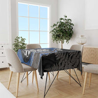 Personalised New Zealand Darts Tablecloth Koru Tribal Tattoo and Silver Fern Maori Pattern Blue Color LT03 - Polynesian Pride