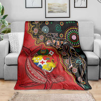 Tonga Ngatu and Australia Together Blanket Polynesian Humpback Whale and Aboriginal Kangaroo LT03 - Polynesian Pride