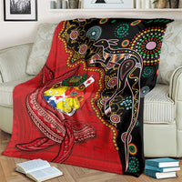 Tonga Ngatu and Australia Together Blanket Polynesian Humpback Whale and Aboriginal Kangaroo LT03 - Polynesian Pride