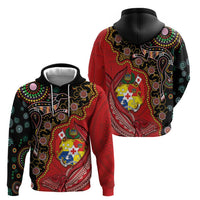 Tonga Ngatu and Australia Together Hoodie Polynesian Humpback Whale and Aboriginal Kangaroo LT03 - Polynesian Pride