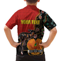 Personalised Papua New Guinea and Australia Together Hawaiian Shirt Bird-of-paradise and Kangaroo with Aboriginal Pattern LT03 - Polynesian Pride
