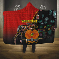 Personalised Papua New Guinea and Australia Together Hooded Blanket Bird-of-paradise and Kangaroo with Aboriginal Pattern LT03 - Polynesian Pride
