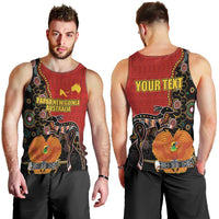 Personalised Papua New Guinea and Australia Together Men Tank Top Bird-of-paradise and Kangaroo with Aboriginal Pattern LT03 - Polynesian Pride