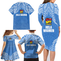 Hela Wigmen Rugby Family Matching Long Sleeve Bodycon Dress and Hawaiian Shirt Papua New Guinea Polynesian Tattoo LT03 - Polynesian Pride