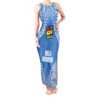 Hela Wigmen Rugby Tank Maxi Dress Papua New Guinea Polynesian Tattoo LT03 Women Blue - Polynesian Pride
