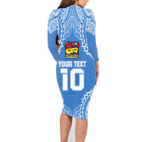 Custom Hela Wigmen Rugby Family Matching Long Sleeve Bodycon Dress and Hawaiian Shirt Papua New Guinea Polynesian Tattoo LT03 - Polynesian Pride