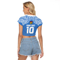 Custom Hela Wigmen Rugby Raglan Cropped T Shirt Papua New Guinea Polynesian Tattoo LT03 - Polynesian Pride