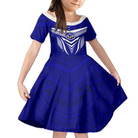 Kimbe Cutters Rugby Kid Short Sleeve Dress Papua New Guinea Polynesian Tattoo Blue Version LT03 KID Blue - Polynesian Pride