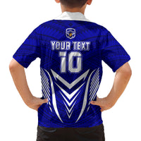 Custom Kimbe Cutters Rugby Kid Hawaiian Shirt Papua New Guinea Polynesian Tattoo Blue Version LT03 - Polynesian Pride
