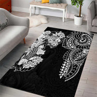 Japanese Irezumi and Hawaiian Polynesian Art Tattoo Area Rug Black Color - Polynesian Pride