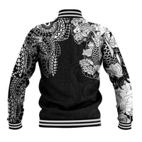 Japanese Irezumi and Hawaiian Polynesian Art Tattoo Baseball Jacket Black Color LT03 - Polynesian Pride