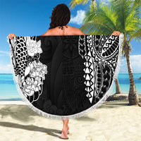 Japanese Irezumi and Hawaiian Polynesian Art Tattoo Beach Blanket Black Color LT03 - Polynesian Pride