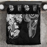Japanese Irezumi and Hawaiian Polynesian Art Tattoo Bedding Set Black Color - Polynesian Pride
