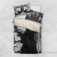 Japanese Irezumi and Hawaiian Polynesian Art Tattoo Bedding Set Black Color - Polynesian Pride