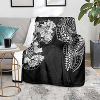 Japanese Irezumi and Hawaiian Polynesian Art Tattoo Blanket Black Color - Polynesian Pride