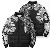 Japanese Irezumi and Hawaiian Polynesian Art Tattoo Bomber Puffer Jacket Black Color LT03 - Polynesian Pride