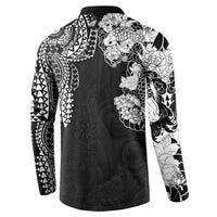Japanese Irezumi and Hawaiian Polynesian Art Tattoo Button Sweatshirt Black Color LT03 - Polynesian Pride