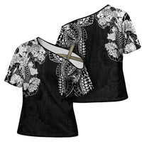 Japanese Irezumi and Hawaiian Polynesian Art Tattoo Cross Shoulder Shirt Black Color LT03 - Polynesian Pride
