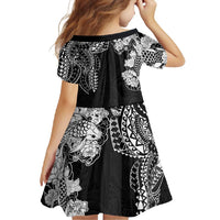 Japanese Irezumi and Hawaiian Polynesian Art Tattoo Family Matching Tank Maxi Dress and Hawaiian Shirt Black Color - Polynesian Pride