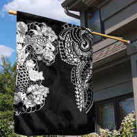 Japanese Irezumi and Hawaiian Polynesian Art Tattoo Garden Flag Black Color - Polynesian Pride