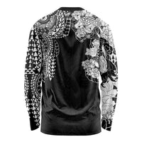 Japanese Irezumi and Hawaiian Polynesian Art Tattoo Long Sleeve Shirt Black Color LT03 - Polynesian Pride