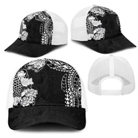 Japanese Irezumi and Hawaiian Polynesian Art Tattoo Mesh Trucker Cap Black Color LT03 - Polynesian Pride