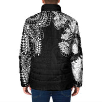 Japanese Irezumi and Hawaiian Polynesian Art Tattoo Padded Jacket Black Color LT03 - Polynesian Pride
