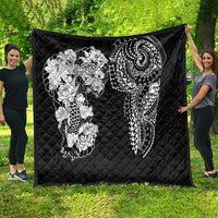 Japanese Irezumi and Hawaiian Polynesian Art Tattoo Quilt Black Color - Polynesian Pride