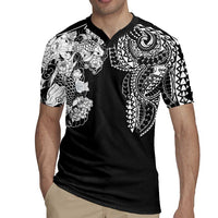 Japanese Irezumi and Hawaiian Polynesian Art Tattoo Rugby Jersey Black Color LT03 - Polynesian Pride
