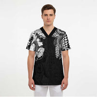 Japanese Irezumi and Hawaiian Polynesian Art Tattoo Scrub Top Black Color - Polynesian Pride