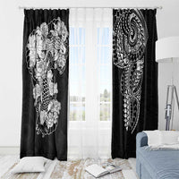 Japanese Irezumi and Hawaiian Polynesian Art Tattoo Window Curtain Black Color - Polynesian Pride