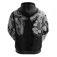 Japanese Irezumi and Hawaiian Polynesian Art Tattoo Zip Hoodie Black Color - Polynesian Pride
