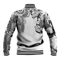 Japanese Irezumi and Hawaiian Polynesian Art Tattoo Baseball Jacket White Color LT03 - Polynesian Pride