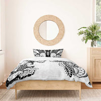 Japanese Irezumi and Hawaiian Polynesian Art Tattoo Bedding Set White Color - Polynesian Pride