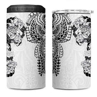 Japanese Irezumi and Hawaiian Polynesian Art Tattoo 4 in 1 Can Cooler Tumbler White Color - Polynesian Pride