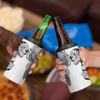 Japanese Irezumi and Hawaiian Polynesian Art Tattoo 4 in 1 Can Cooler Tumbler White Color - Polynesian Pride