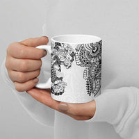 Japanese Irezumi and Hawaiian Polynesian Art Tattoo Ceramic Mug White Color LT03 - Polynesian Pride