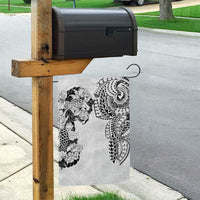 Japanese Irezumi and Hawaiian Polynesian Art Tattoo Garden Flag White Color - Polynesian Pride