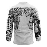 Japanese Irezumi and Hawaiian Polynesian Art Tattoo Hockey Jersey White Color LT03 - Polynesian Pride