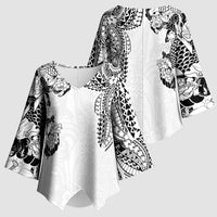 Japanese Irezumi and Hawaiian Polynesian Art Tattoo Kimono Sleeve Blouse White Color - Polynesian Pride