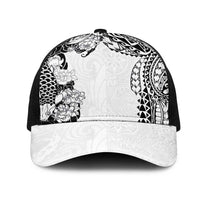 Japanese Irezumi and Hawaiian Polynesian Art Tattoo Mesh Trucker Cap White Color LT03 One Size Black White - Polynesian Pride