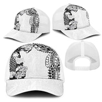 Japanese Irezumi and Hawaiian Polynesian Art Tattoo Mesh Trucker Cap White Color LT03 - Polynesian Pride