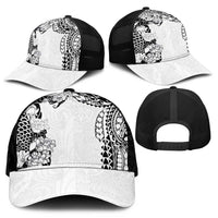 Japanese Irezumi and Hawaiian Polynesian Art Tattoo Mesh Trucker Cap White Color - Polynesian Pride