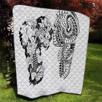 Japanese Irezumi and Hawaiian Polynesian Art Tattoo Quilt White Color - Polynesian Pride