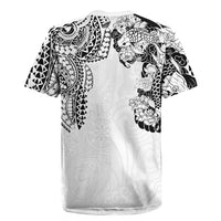 Japanese Irezumi and Hawaiian Polynesian Art Tattoo Rugby Jersey White Color LT03 - Polynesian Pride