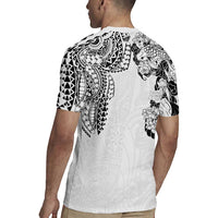 Japanese Irezumi and Hawaiian Polynesian Art Tattoo Rugby Jersey White Color LT03 - Polynesian Pride